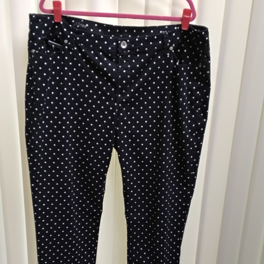 JCP Black polka dot skinny jeans Size 22 W